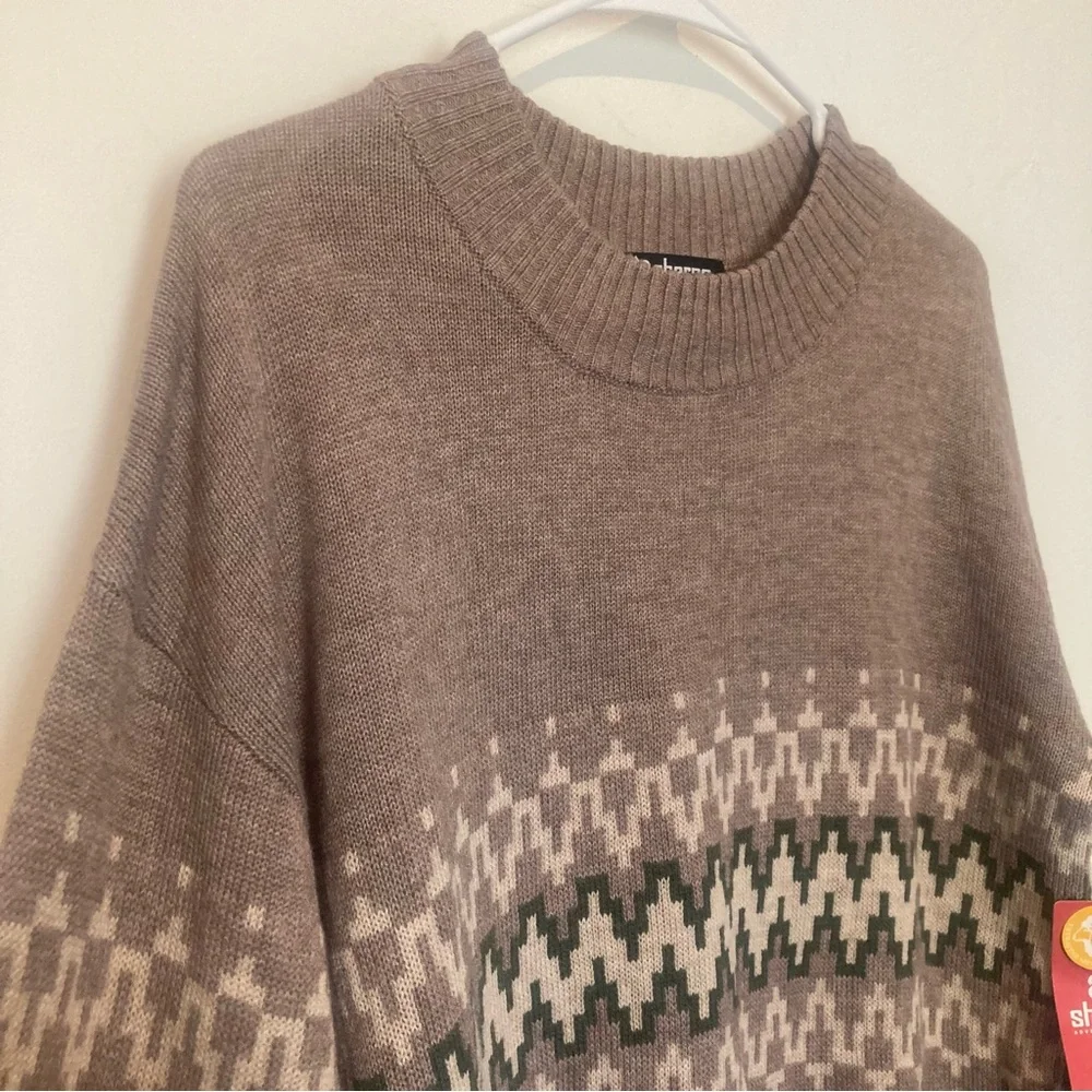 New Sherpa Adventure Gear Devaki Crew Men's Sweater Fair Isle Merino Wool Size S